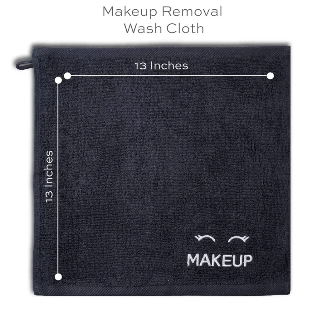 4pk Black Makeup Safe 100% Cotton Washcloths